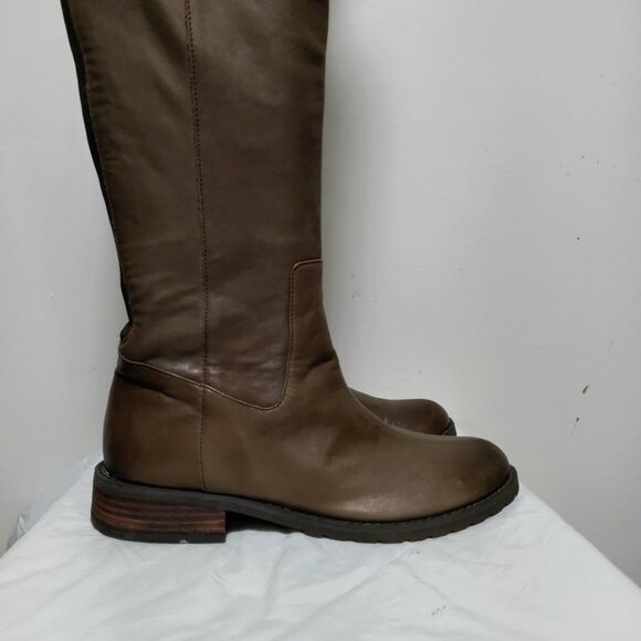 BP Genuine Leather Pull On Western Equestrian Knee High Boots Matted Brown 8.5M - Picture 11 of 16